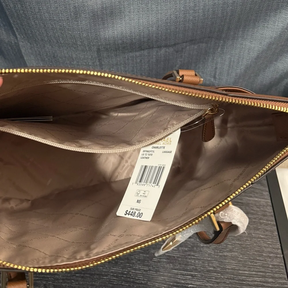 Michael Kors Brown Saffiano Leather Tote - Picture 6 of 11